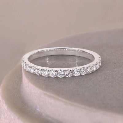 half eternity wedding band round diamond band
