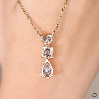 lab grown heart diamond pendant with pear and princess cuts
