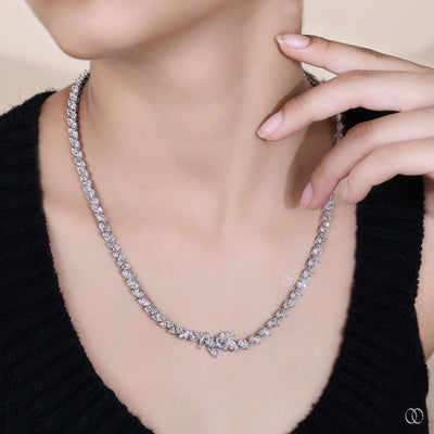 lab grown pear diamond necklace white gold
