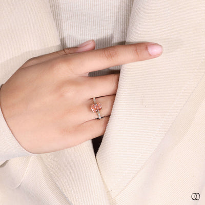 yellow gold engagement ring pink diamond ring

