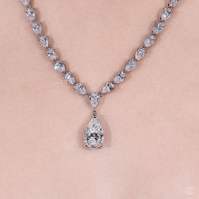 pear shape diamond necklace unique design piece
