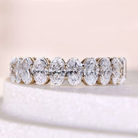 Half Eternity Oval Diamond Wedding Band Gift For Her