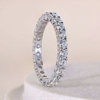 Round Diamond Full Eternity Wedding Band Promise Gift For Her