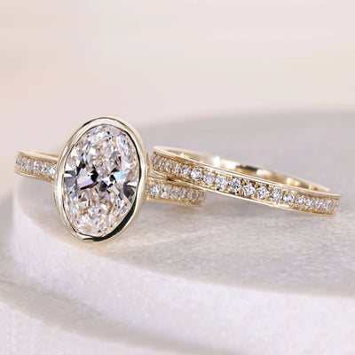 oval diamond engagement ring bezel set ring
