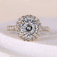 Cathedral Set Round Diamond Pave Engagement Ring