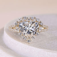 Halo Style Heart Shaped Diamond Ring With Split Shank