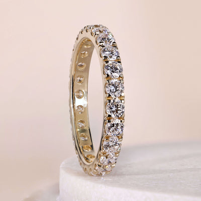handmade wedding band round diamond eternity band
