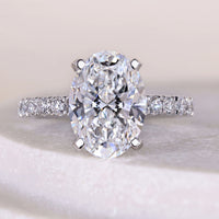 White Gold Pave Setting Oval Diamond Engagement Ring