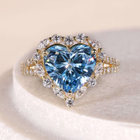 Halo Style Heart Diamond Engagement Ring Promise Gift