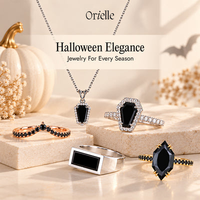 Leaf Prongs Set Black Moissanite Dutch Marquise Engagement Ring