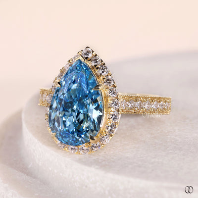 milgrain setting ring pear cut diamond ring
