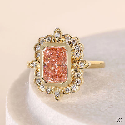 marquise cut outline ring pink diamond ring
