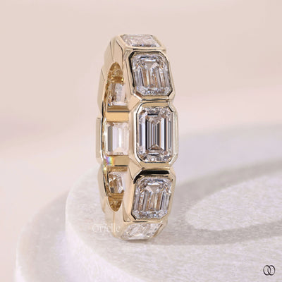full eternity band emerald diamond wedding band
