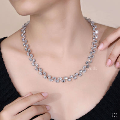 designer necklace oval diamond statement chain
