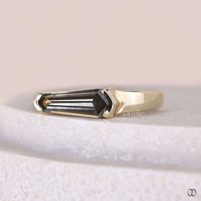 handmade ring salt and pepper solitaire ring

