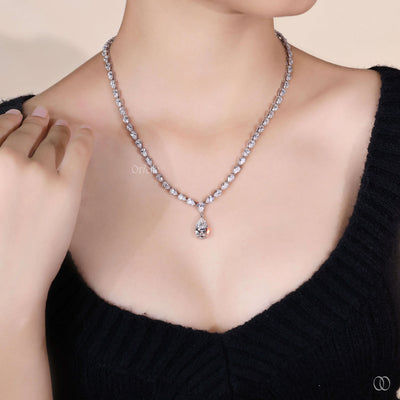 white gold necklace pear diamond pendant
