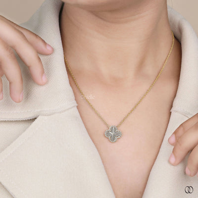 lab grown diamond pendant clover gold necklace
