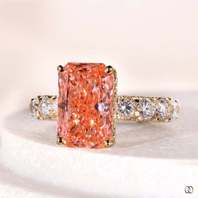 hidden halo ring setting pave diamond ring
