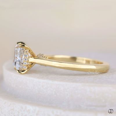 4 prong ring securing princess cut diamond
