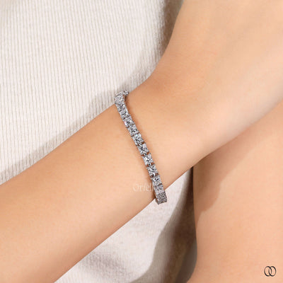 handmade white gold princess diamond bracelet
