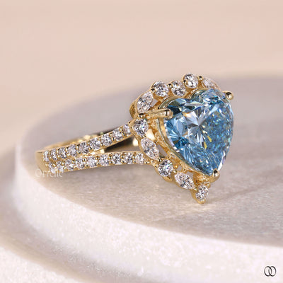 prong setting ring heart shaped diamond ring
