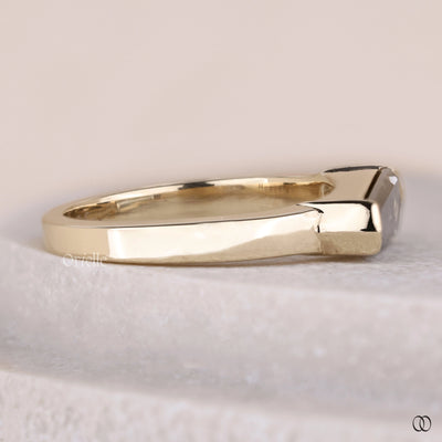 yellow gold engagement ring salt pepper design
