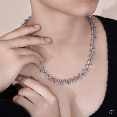 unique design necklace oval diamond chain
