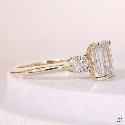 handmade ring pear cut diamond engagement ring
