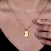Halloween Style Women Ghost Minimalist Gold Pendant