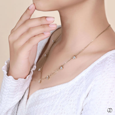 lab grown diamond necklace round gold pendant
