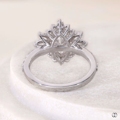 side stone ring art deco diamond engagement ring
