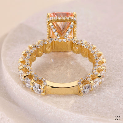unique setting ring radiant cut diamond ring

