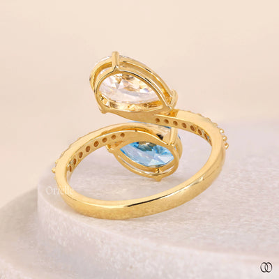 prong setting ring toi et moi diamond ring
