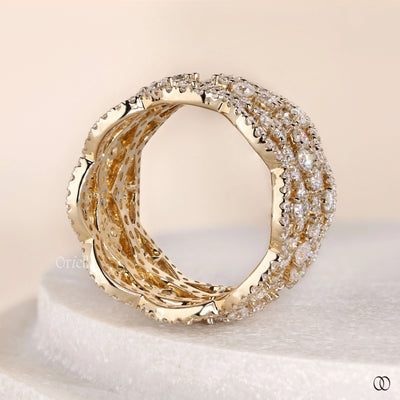 handmade band round moissanite filigree ring
