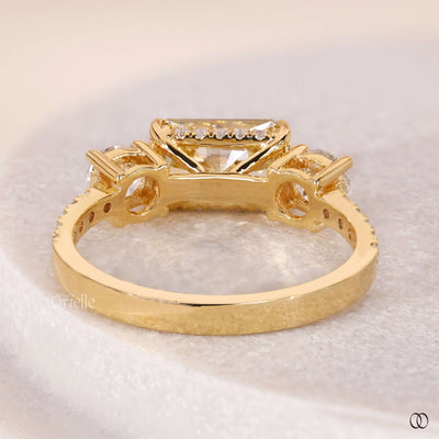 unique setting ring canary yellow diamond ring
