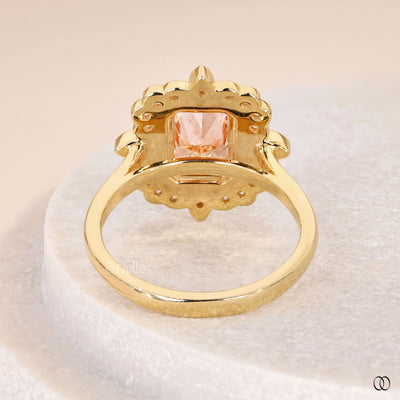 unique design ring radiant cut diamond ring
