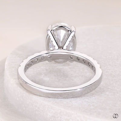 handmade ring oval diamond white gold ring
