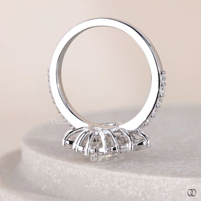pave engagement ring art deco diamond gold ring
