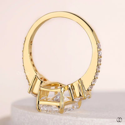 unique setting ring radiant cut gold ring

