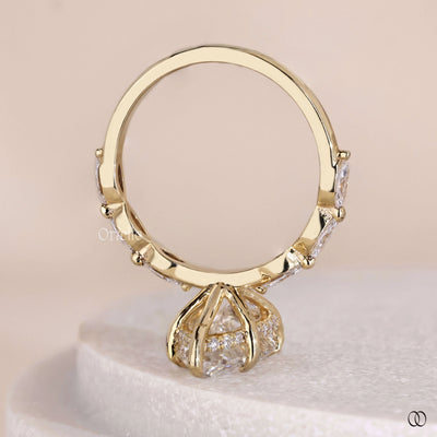 handmade ring pear cut diamond engagement ring

