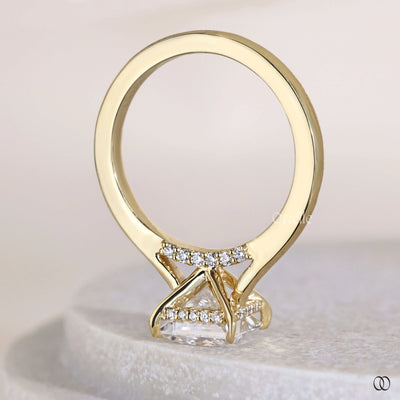Handmade ring crafted as princess cut engagement ring
