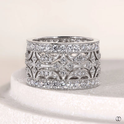 designer band white gold diamond wedding band

