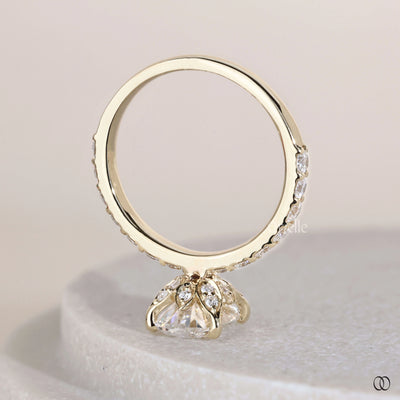 Handmade ring crafted as oval engagement ring
