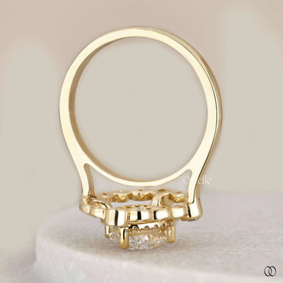Handmade ring crafted as oval engagement ring
