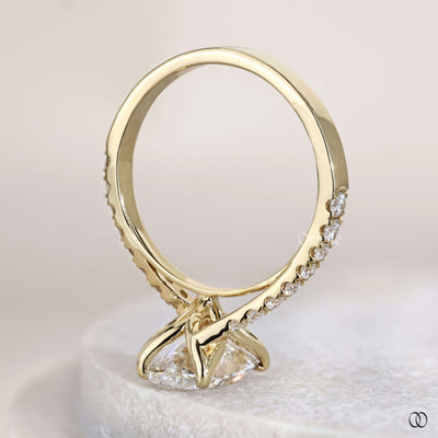 Handmade ring crafted as oval cut engagement ring
