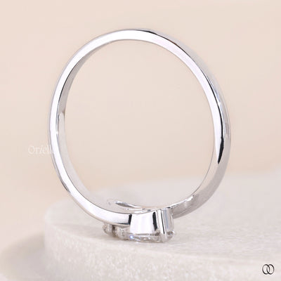 designer wedding ring pear cut white gold
