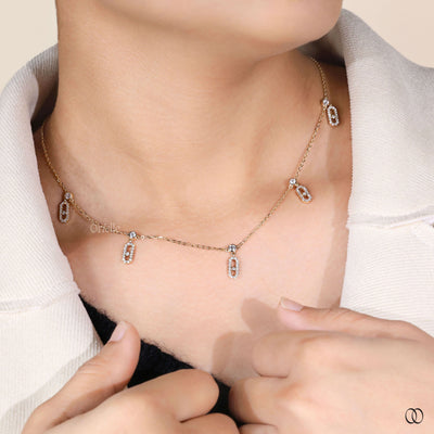 lab grown diamond necklace yellow gold chain
