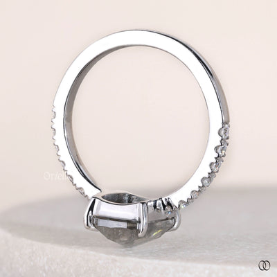 handmade ring salt and pepper engagement ring
