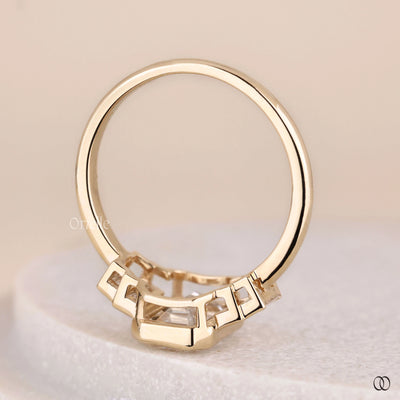 handmade ring emerald cut diamond engagement ring
