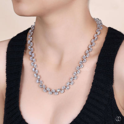 lab grown diamond necklace oval statement chain
